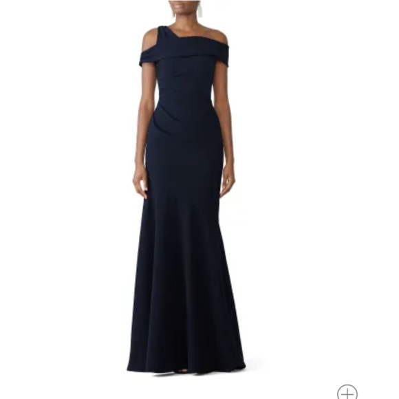 THEIA Navy Mermaid Gown- 6 - Picture 2 of 4